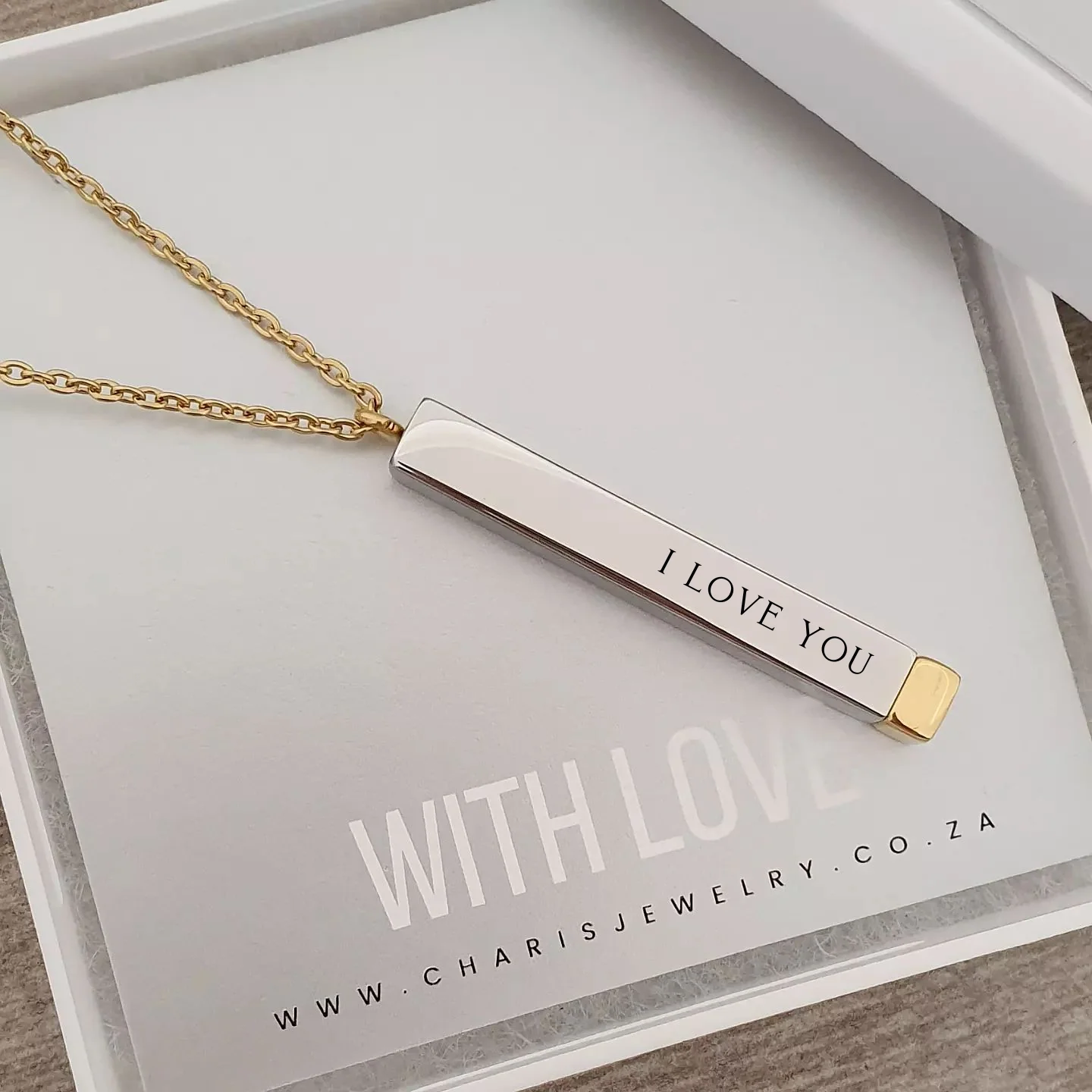 Chanel Personalized Necklace with inside message, Gold & Silver Stainless Steel. (READY IN 3 DAYS) - Image 3